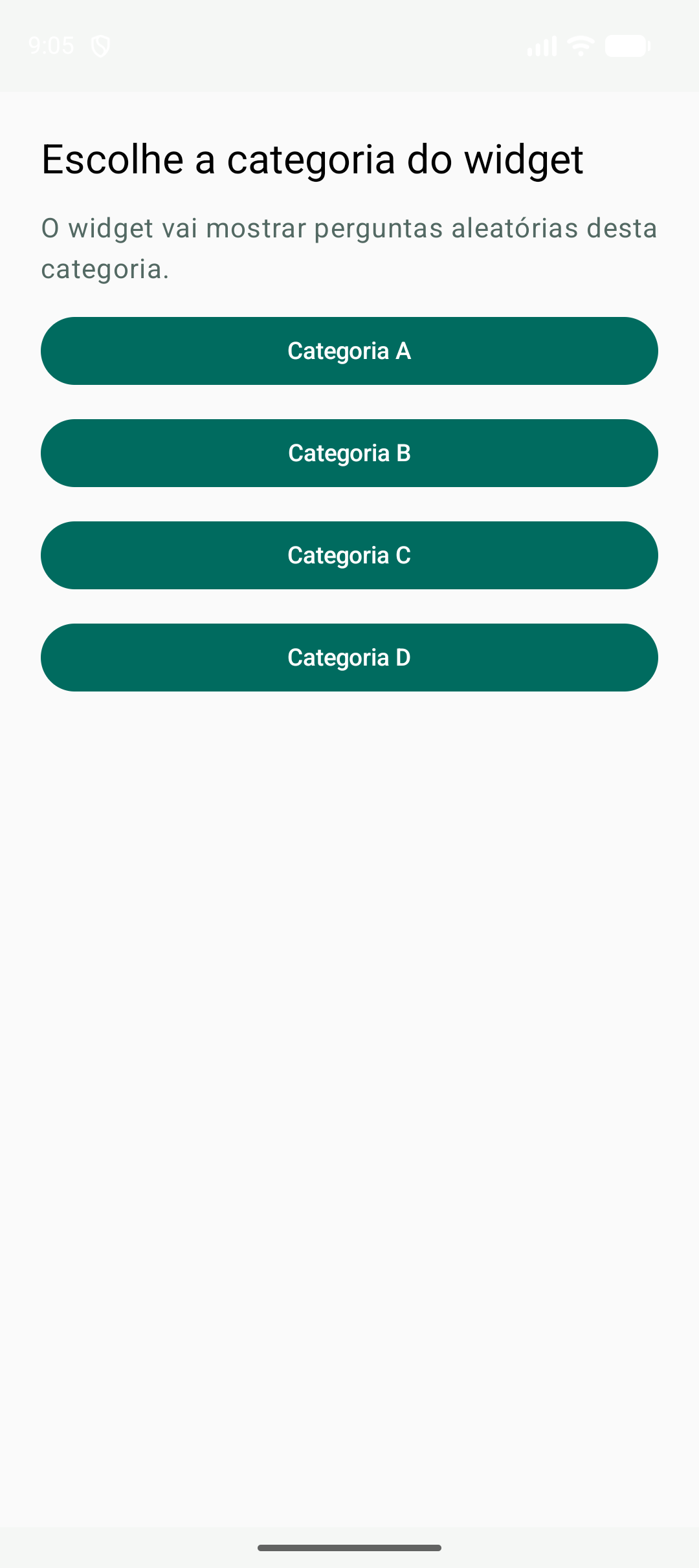 Configuração do widget